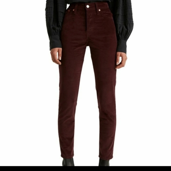 Levi's High-rise wedgie skinny malbec moleskin size 10 new with tags - Picture 3 of 5